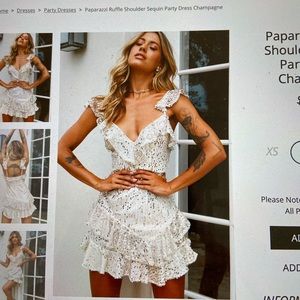 Paparazzi ruffle shoulder sequin party dress